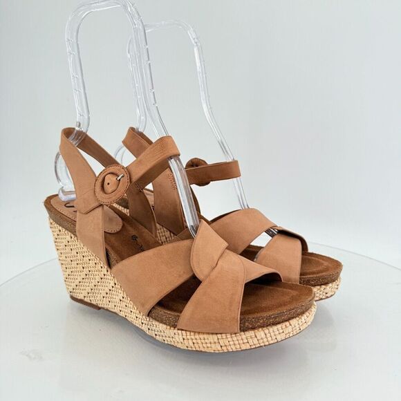 Sofft Womens Clarissa Wedge Ankle Strap Sandals Size 10 M Brown Leather - Picture 2 of 16